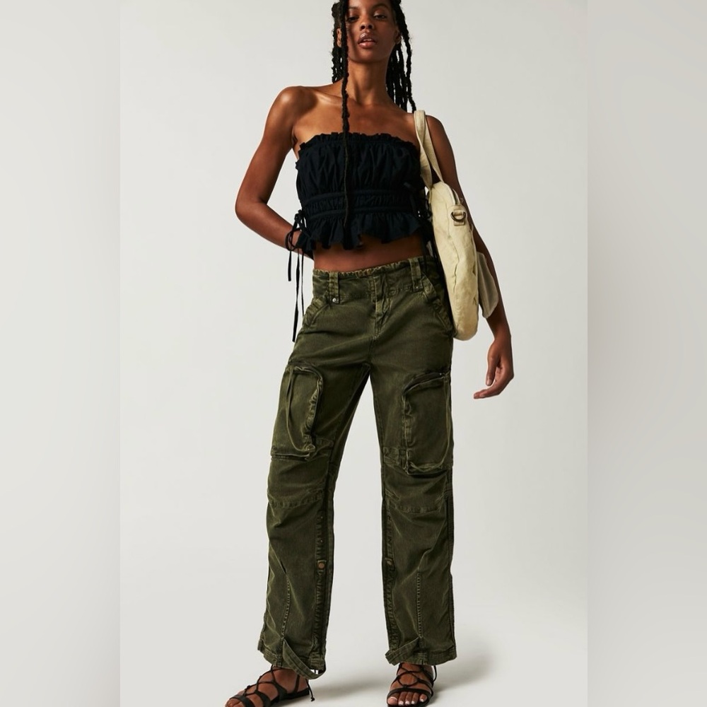 Free People Olive Green Cargo Pants